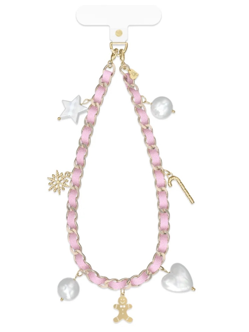 NWT Velvet Caviar Pink Holiday Leather Chain Phone Charm